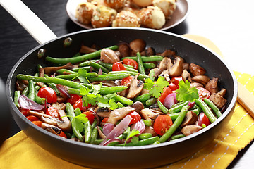 Image showing Roasted mushrooms with vegetable