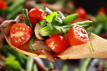 Image showing Roasted mushrooms with vegetable