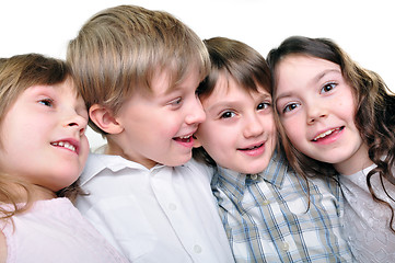 Image showing happy children friends hugging together