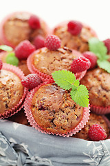 Image showing muffins with raspberries