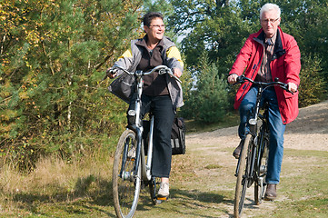 Image showing Seniors on a bike