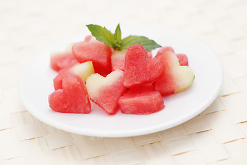 Image showing watermelon hearts