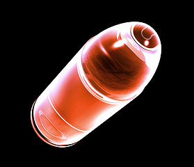 Image showing 3d bullet made of red glass