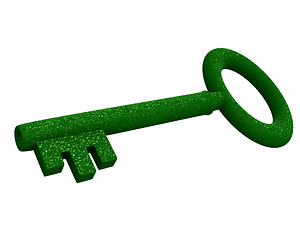 Image showing key in green gras (3d) 
