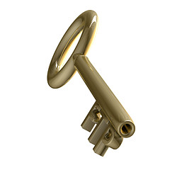 Image showing key in gold with FTP text (3d) 