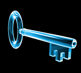 Image showing key in blue glass (3d) 