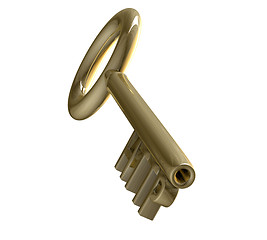 Image showing key in gold with HTTP text (3d)