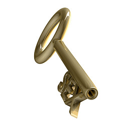 Image showing key in gold with sex text (3d)