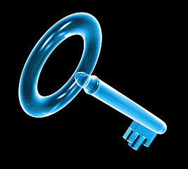 Image showing key in blue glass (3d) 