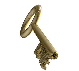 Image showing key in gold with LOVE text (3d)