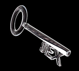 Image showing key in glass, SEX text (3d)