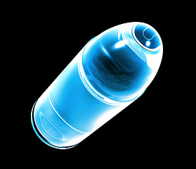 Image showing 3d bullet made of blue glass 