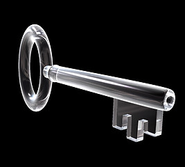 Image showing key in glass (3d)