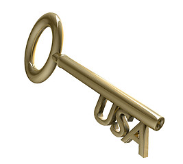 Image showing key in gold with USA text (3d) 