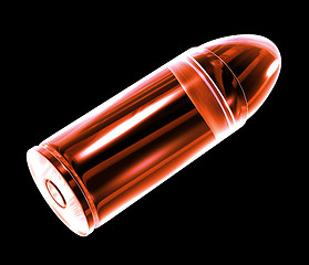 Image showing 3d bullet made of red glass 