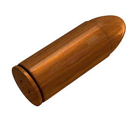 Image showing 3d bullet made of wood