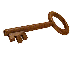 Image showing key in wood (3d) 
