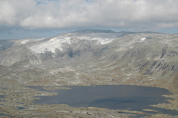 Image showing Mountain scenery with lake