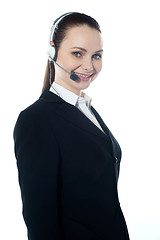 Image showing Telemarketing executive offering product