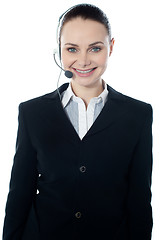 Image showing Woman wearing headsets, could be receptionist