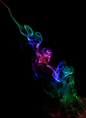 Image showing Color Smoke On Black