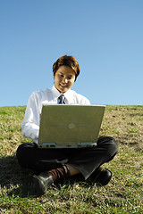 Image showing Working businessman