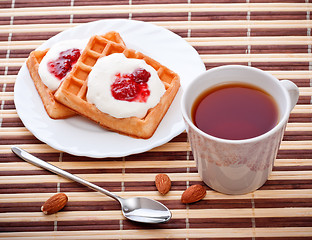 Image showing dessert with soft waffle