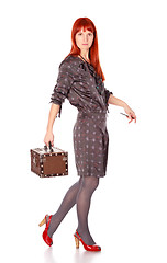 Image showing Extravagant Woman With Suitcase