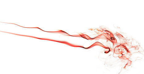 Image showing Red Smoke On White