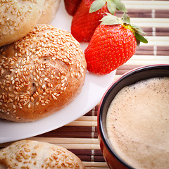 Image showing breakfast with strawberry