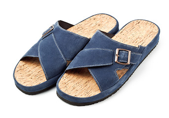 Image showing two blue slippers