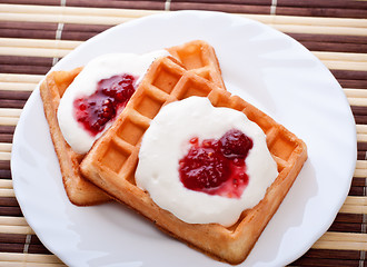 Image showing dessert with soft waffle