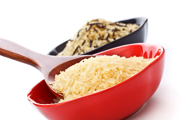 Image showing Bowls Of Raw Rice