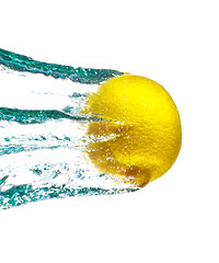 Image showing Lemon In Water Splash
