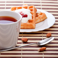 Image showing dessert with soft waffle