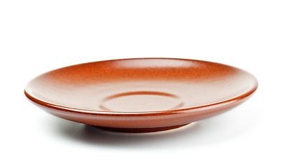 Image showing brown ceramic saucer