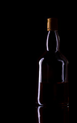 Image showing Whiskey Bottle On Black