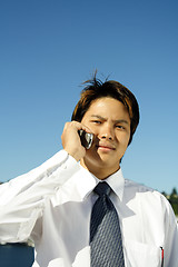 Image showing Busy businessman