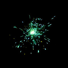 Image showing green fireworks