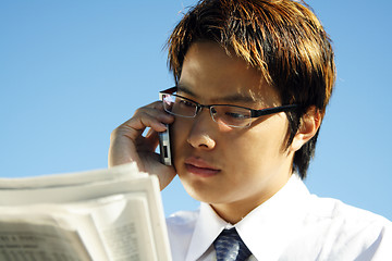 Image showing Busy businessman