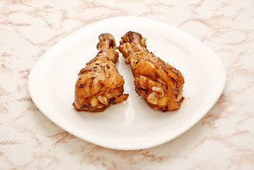 Image showing Two Fried Chicken Legs
