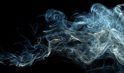 Image showing Blue Smoke On Black