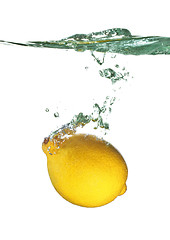 Image showing Lemon In Water Splash