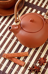 Image showing tea with cinnamon sticks and star anise