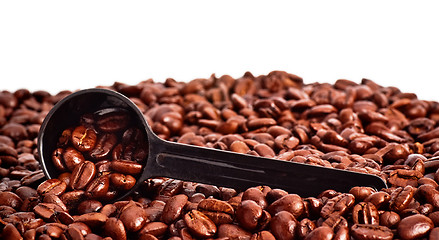 Image showing Coffee Beans and Measuring Spoon