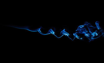 Image showing Blue Smoke On Black