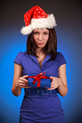 Image showing christmas girl with gift