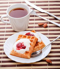 Image showing dessert with soft waffle