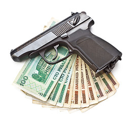 Image showing Gun And Money