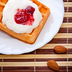 Image showing dessert with soft waffle